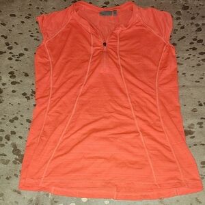 Athleta Pink Fitted Polo Cap Sleeve Tee